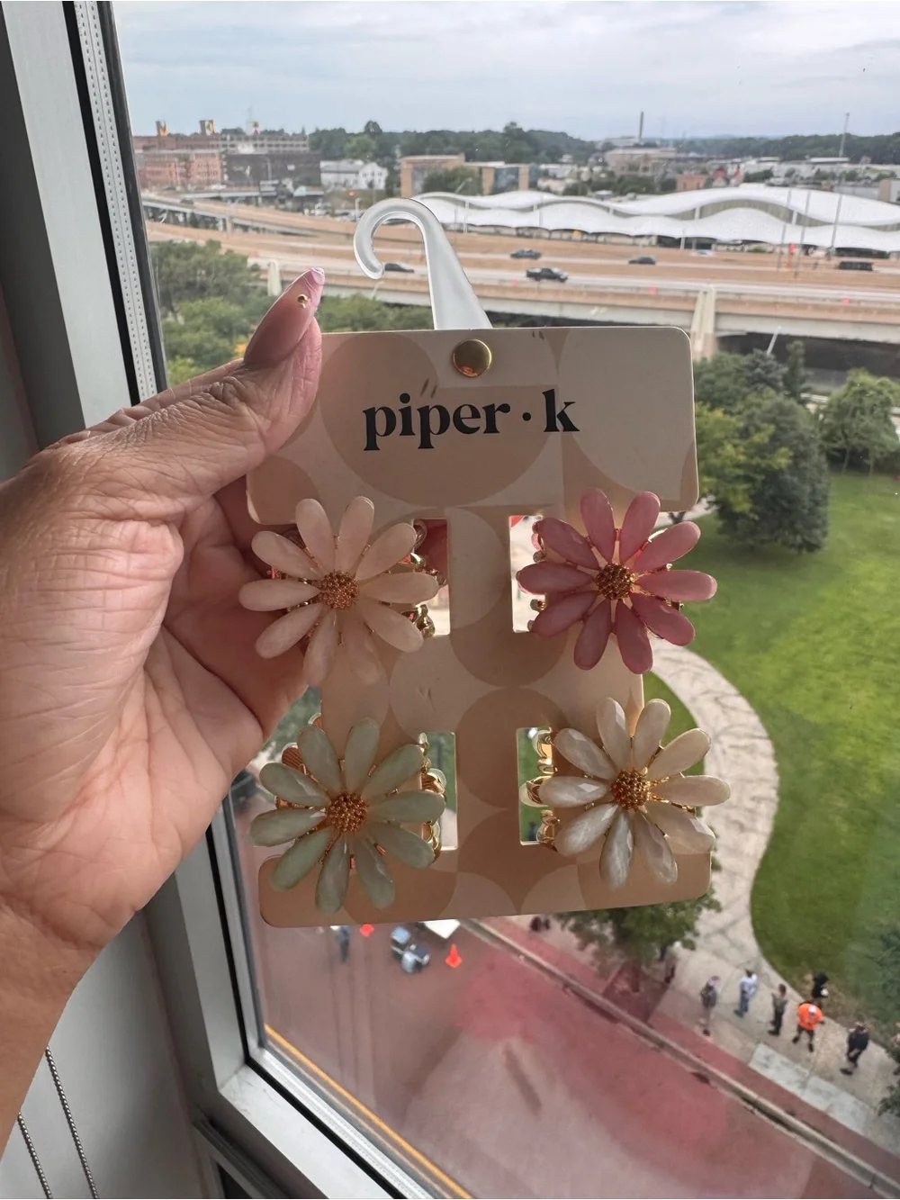 piper·k Floral Hair Clips Set - Pink, Cream, Mint